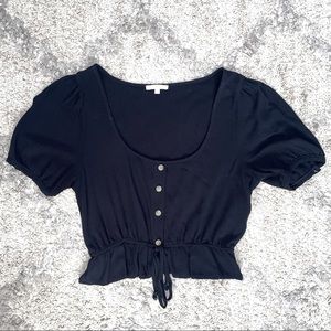 Pacsun Lottie Moss Black Cropped Blouse